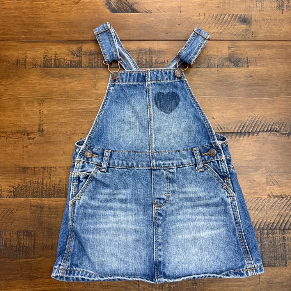 OshKosh Girls Denim‎ Jumper with Heart Vestback size 3T
